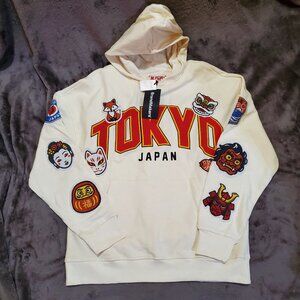 BrandMakers x Ikigai Tokyo Japan Patch Cream Hoodie Size L (NEW WITH TAGS)